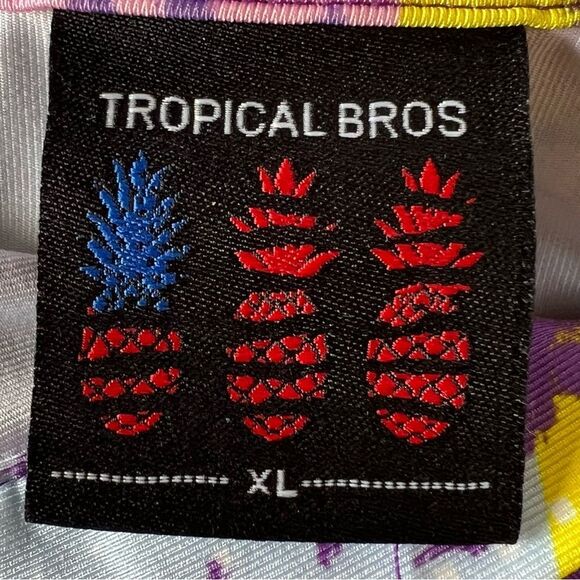 Tropical Bros Pink and Yellow Palm Tree Casual Men's Golf Shirt --‎ XL - Picture 10 of 11